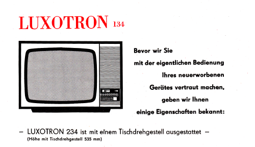 Luxotron VT134; Stern-Radio Staßfurt (ID = 2010440) Television
