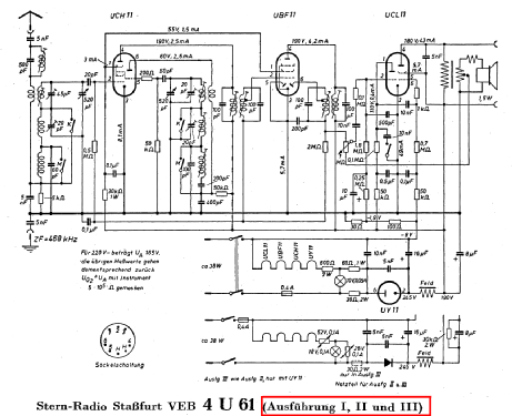 Einheitssuper RFT-Super Stern 4U61; Stern-Radio Staßfurt (ID = 1354305) Radio