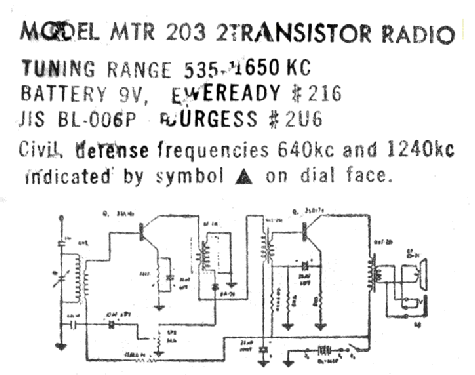 2 Transistors Boy's Radio MTR-203; Summit International (ID = 2118681) Radio