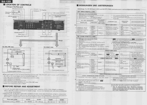 FM/AM Stereo Receiver SA-120; Technics brand (ID = 1148239) Radio