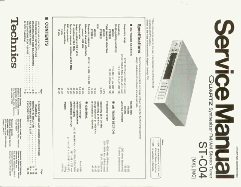 Quartz Synthesizer FM/AM Stereo Tuner ST-C04; Technics brand (ID = 2079900) Radio