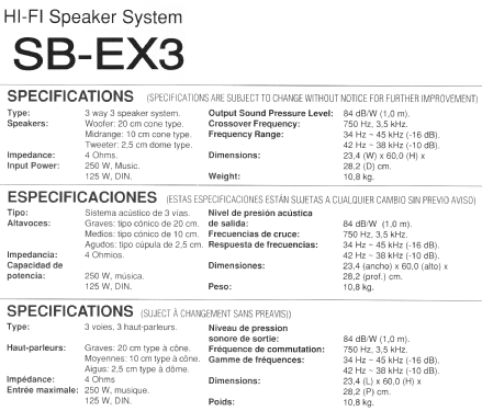 SB-EX3; Technics brand (ID = 1291133) Speaker-P