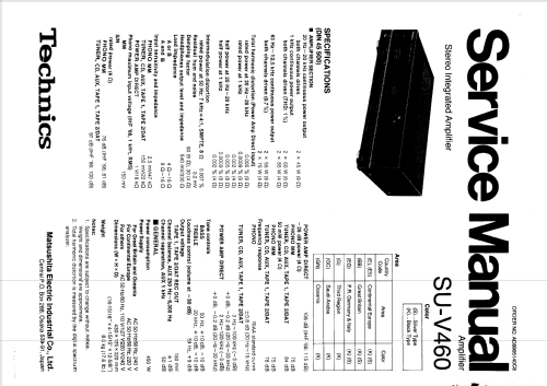 Stereo Integrated Amplifier SU-V460; Technics brand (ID = 2559884) Ampl/Mixer