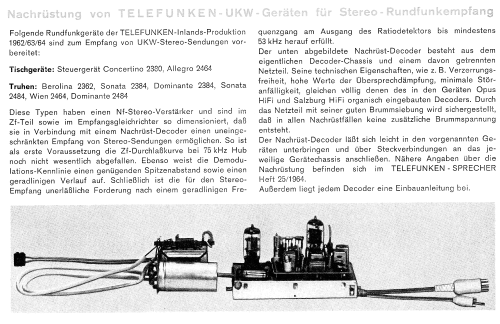 Allegro 2464; Telefunken (ID = 2542387) Radio