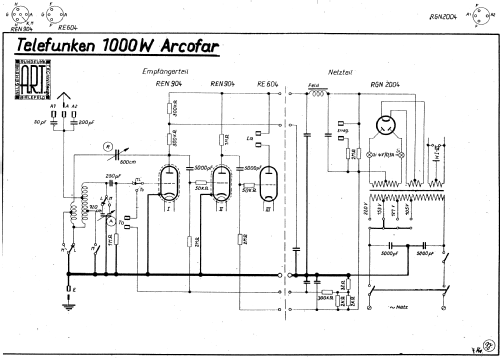 Arcofar 1000 - T1000W; Telefunken (ID = 2014834) Radio