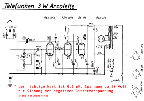 Arcolette 3W ; Telefunken (ID = 24930) Radio