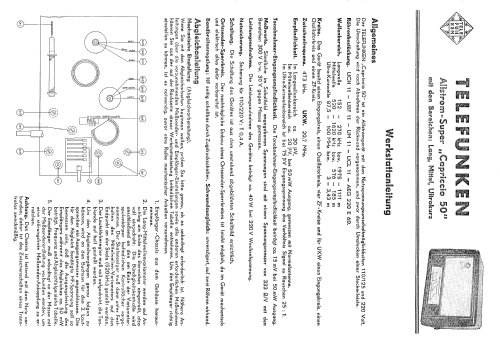 Capriccio 50 GW; Telefunken (ID = 1232826) Radio