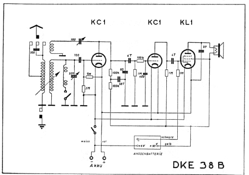 Deutscher Kleinempfänger für Batteriebetrieb DKE38B; Telefunken (ID = 1210695) Radio