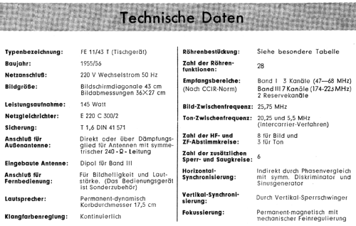 FE11/43T; Telefunken (ID = 1643883) Television