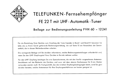 FE22T; Telefunken (ID = 2731533) Television