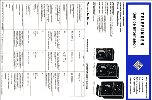 Hi Fi Lautsprecher Box TLX1 professional; Telefunken (ID = 667034) Lautspr.-K