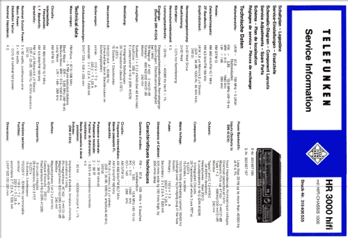 HR3000 HiFi  ; Telefunken (ID = 533809) Radio