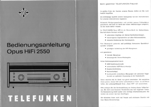 Opus 2550 Hi-Fi; Telefunken (ID = 2149205) Radio