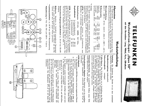 Opus 50W UKW; Telefunken (ID = 483114) Radio