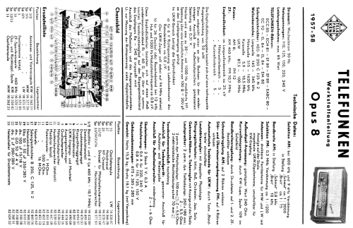 Opus 8 Hi-Fi ; Telefunken (ID = 663975) Radio