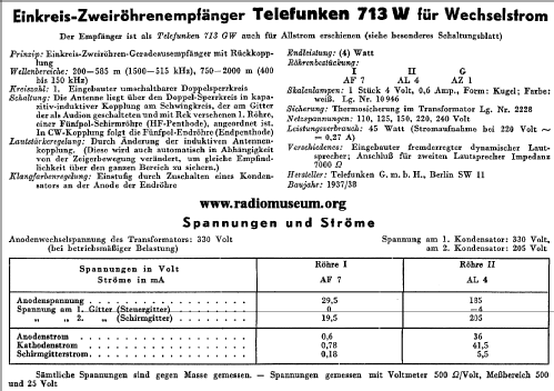 Phono 713WS ; Telefunken (ID = 37559) Radio