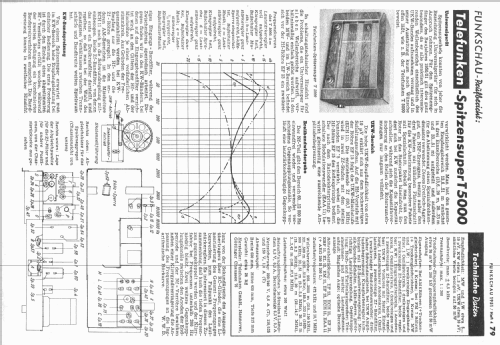 Spitzen-Super T5000 T5000W; Telefunken (ID = 27992) Radio