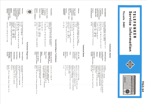 Ticcolo 3461; Telefunken (ID = 559037) Radio