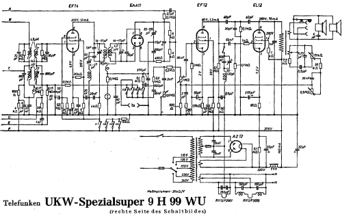 UKW-Spezialsuper 9H99WU; Telefunken (ID = 1347629) Radio