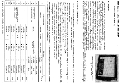 Dirigent 1001A; Tesla; Praha, (ID = 97494) Radio