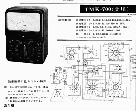 Analog Multimeter TMK-700; TMK, Tachikawa Radio (ID = 1447859) Equipment