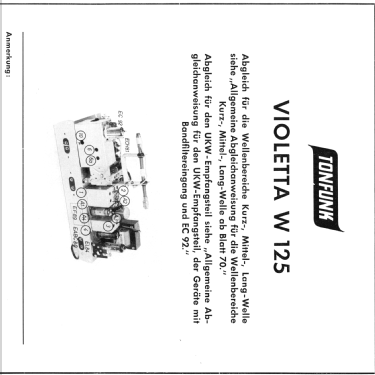 Violetta W125Ph; Tonfunk GmbH; (ID = 1527275) Radio