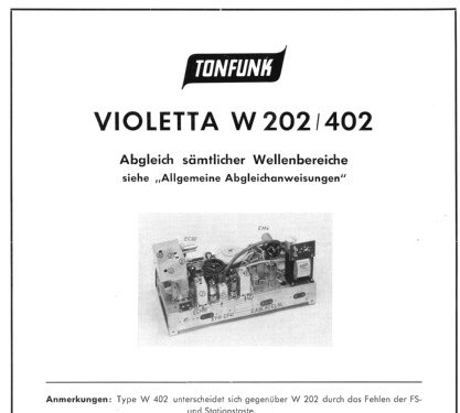 Violetta W202; Tonfunk GmbH; (ID = 1527819) Radio