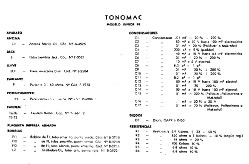 Junior 99 A-5878; Tonomac SAIC, Buenos (ID = 583652) Radio