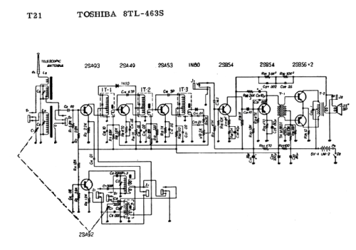 2 Band 8 Transistor 8TL-463S; Toshiba Corporation; (ID = 1684964) Radio