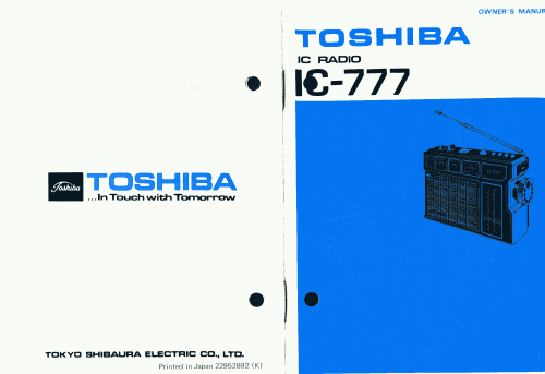 IC-777; Toshiba Corporation; (ID = 2521458) Radio