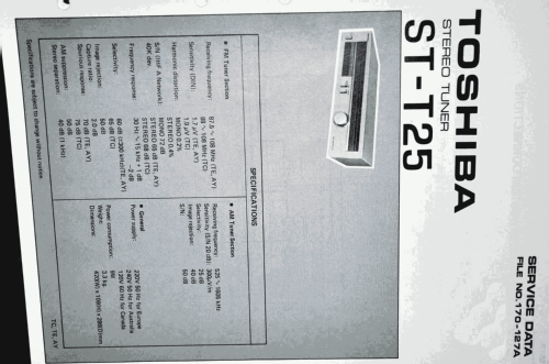 Stereo Tuner ST-T25; Toshiba Corporation; (ID = 2081344) Radio