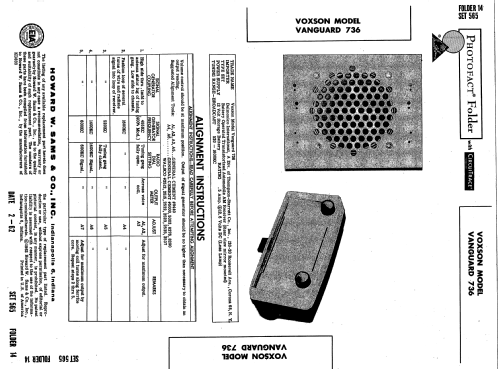 Vanguard 736; Voxson, FARET F.A.R. (ID = 2601245) Car Radio