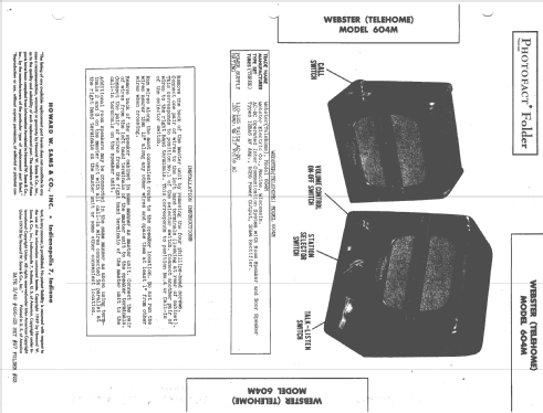 604-M ; Webster Electric (ID = 1509697) Ampl/Mixer