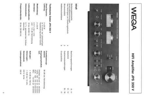 Integrated Stereo Amplifier JPS350V; Wega, (ID = 2014400) Verst/Mix