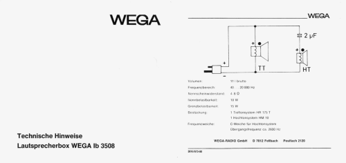 Lautsprecher-Box LB-3508; Wega, (ID = 2084677) Speaker-P