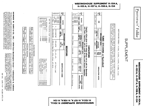 H-104A V-2102-2; Westinghouse El. & (ID = 853259) Radio