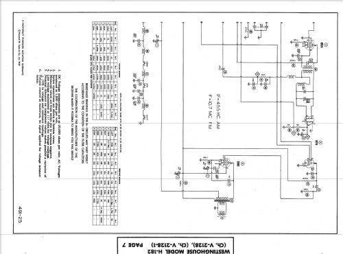 H-182 Ch= V-2128; Westinghouse El. & (ID = 1464350) Radio