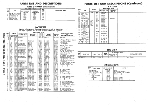 H-204A Ch= V-2128-2; Westinghouse El. & (ID = 1429286) Radio