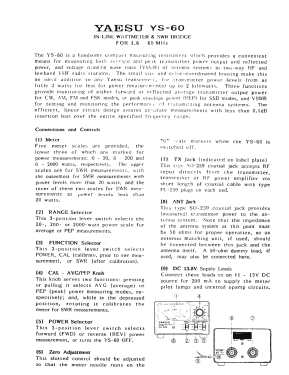 SWR & Power Meter YS-60; Yaesu-Musen Co. Ltd. (ID = 2953425) Amateur-D
