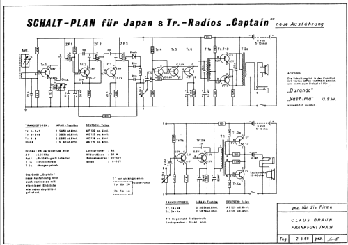 Captain Deluxe D - 8 Transistor W 178 ; Yashima Electric (ID = 898342) Radio