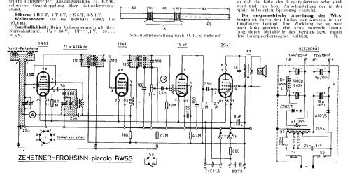 Frohsinn Piccolo BW53; Zehetner Radiobau- (ID = 2478791) Radio