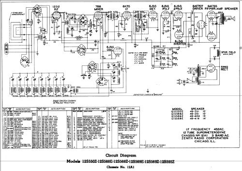 12S568E 12-S-568-E Ch=012A1; Zenith Radio Corp.; (ID = 345279) Radio