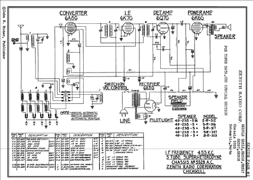 5R-312 Ch=5528; Zenith Radio Corp.; (ID = 60276) Radio