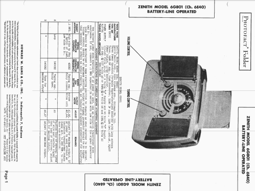 6G801Y Universal 'Pop-Open' Ch= 6E40; Zenith Radio Corp.; (ID = 1464359) Radio