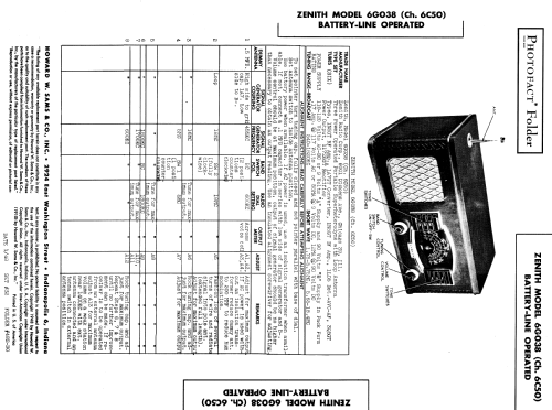 6G038 Ch=6C50; Zenith Radio Corp.; (ID = 942074) Radio