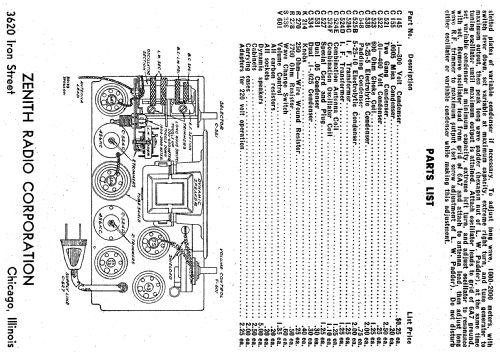 702 ; Zenith Radio Corp.; (ID = 854603) Radio