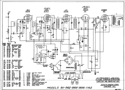 865 Ch= 5609AC/DC; Zenith Radio Corp.; (ID = 337141) Radio