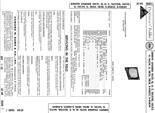 B2245EZ1 Ch= 16C21Z; Zenith Radio Corp.; (ID = 895966) Television