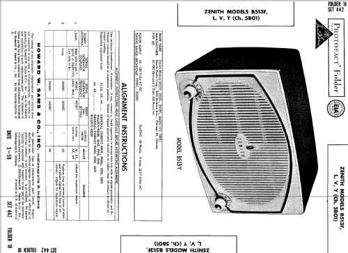 B513V 'The Toreador' Ch= 5B01; Zenith Radio Corp.; (ID = 507947) Radio
