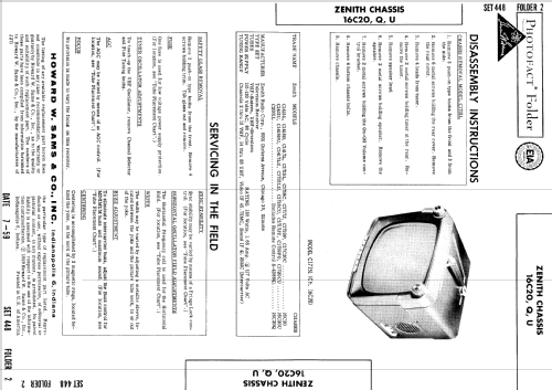 C1717JU Ch= 16C20U; Zenith Radio Corp.; (ID = 895025) Television